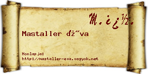 Mastaller Éva névjegykártya